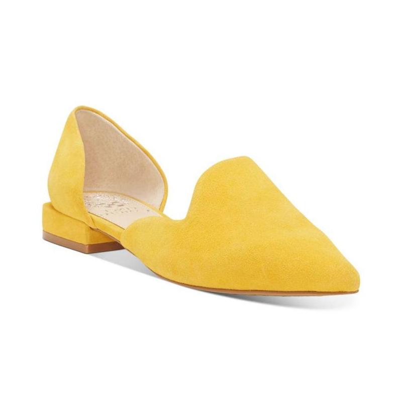 黄色尖头鞋 Vince Camuto女单鞋尖头黄色反绒时尚平跟百搭正品10386582_推荐淘宝好看的黄色尖头鞋