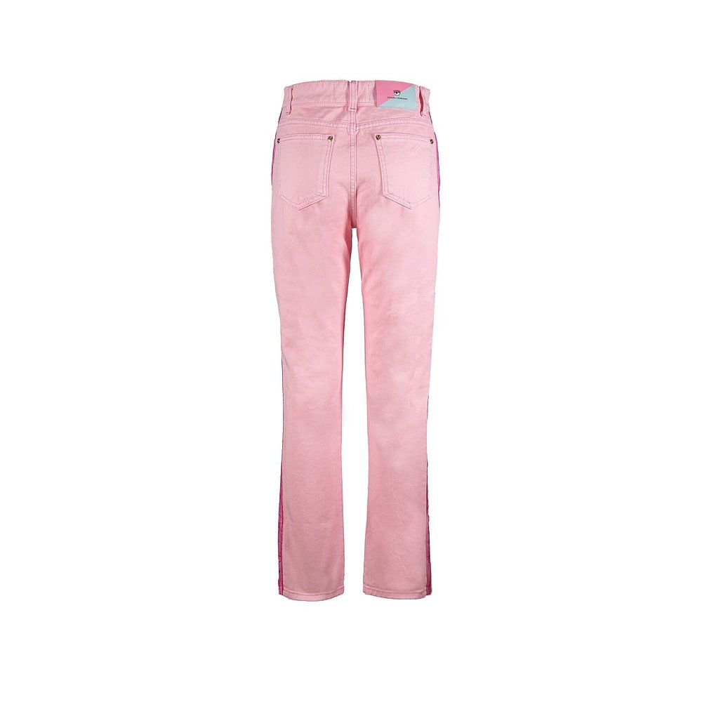 粉红色牛仔裤 欧洲直邮Chiara Ferragni女士粉红色直筒牛仔裤经典潮流时尚百搭_推荐淘宝好看的粉红色牛仔裤