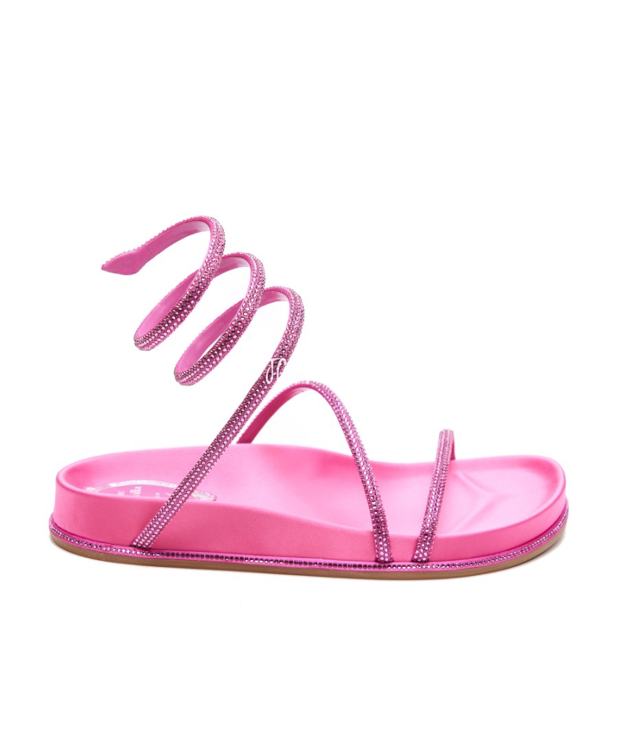粉红色凉鞋 Rene Caovilla 2022春夏款女士 粉红色徽标凉鞋C11342020R001_推荐淘宝好看的粉红色凉鞋