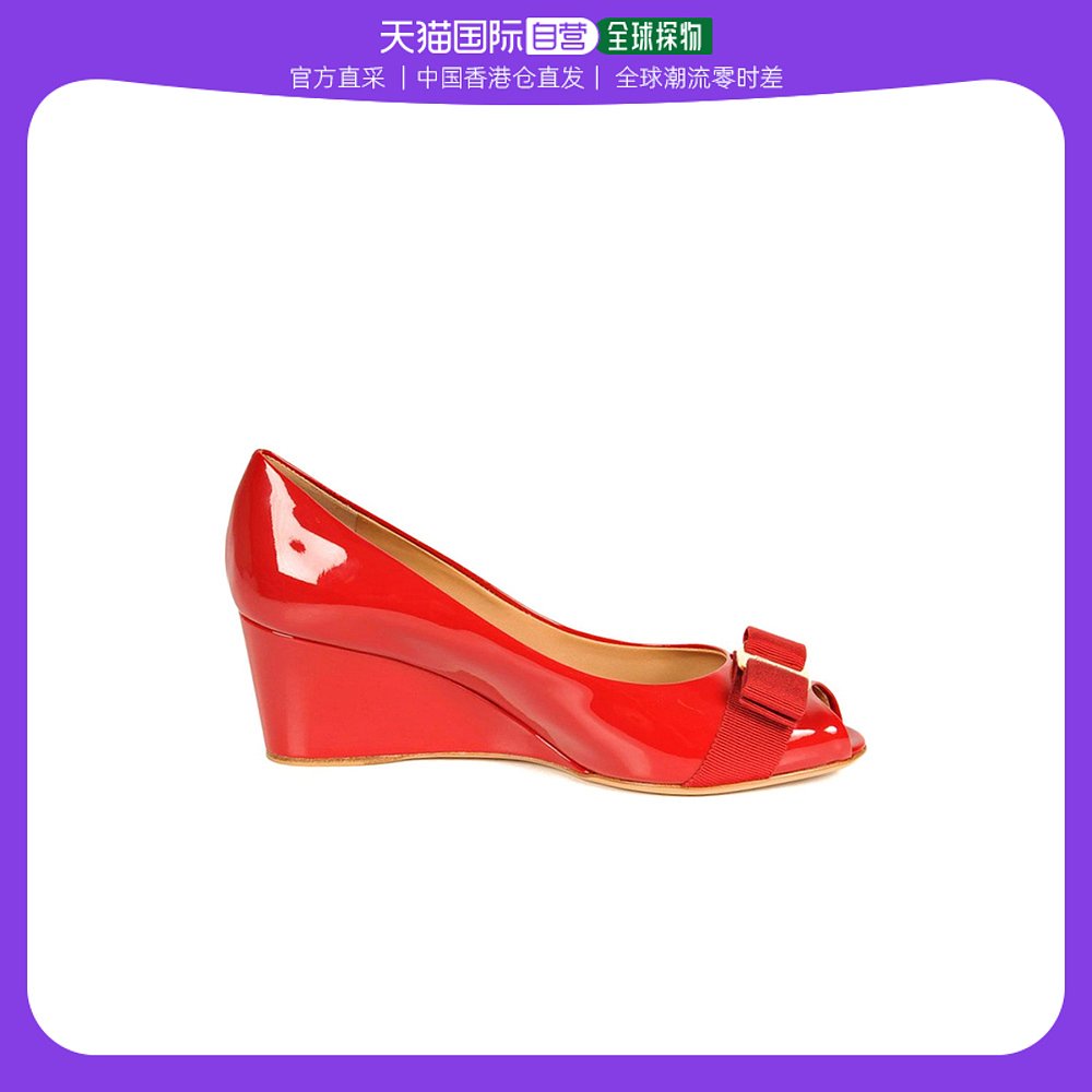 红色坡跟鞋 香港直邮SALVATORE FERRAGAMO 女士红色坡跟鞋 0539739_推荐淘宝好看的红色坡跟鞋
