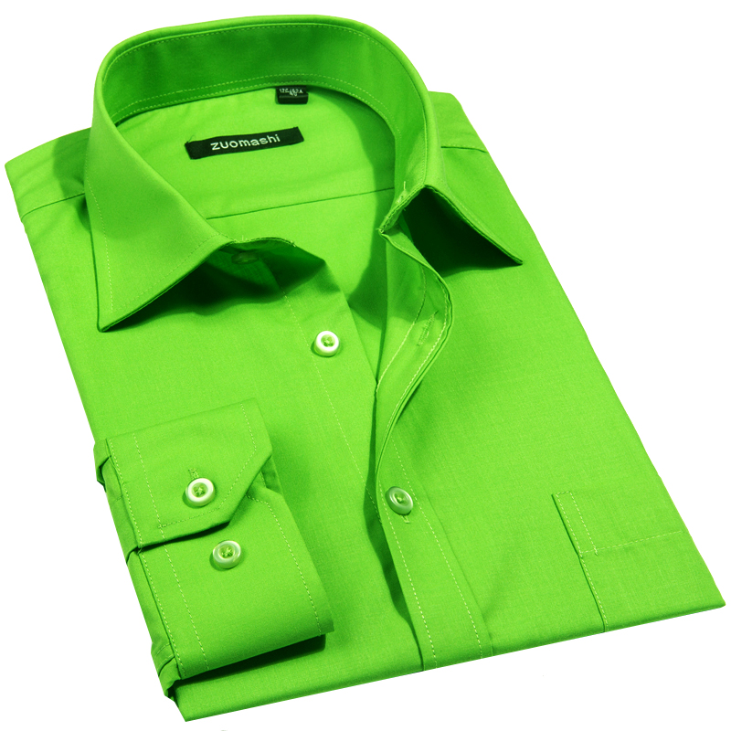 绿色衬衫 男士长袖绿色衬衣时尚绿男装幸运绿春季林墨同款青少年果绿男衬衫_推荐淘宝好看的绿色衬衫