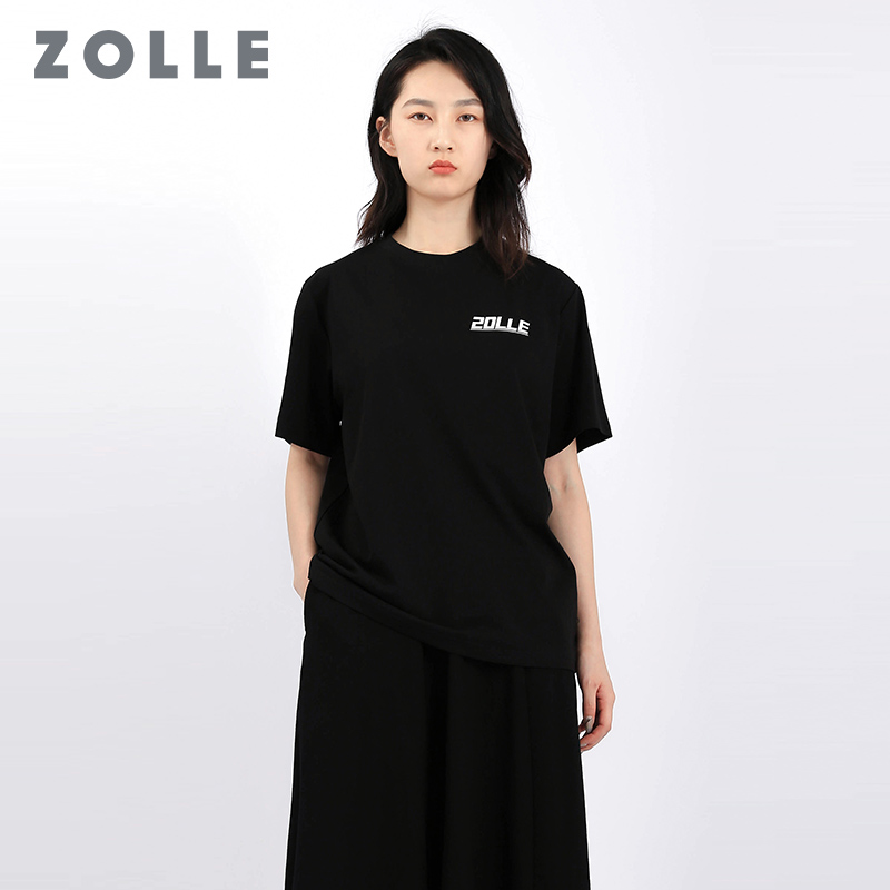 短袖t恤 ZOLLE因为20周年纪念短袖夏季新款纯色百搭男女同款T恤_推荐淘宝好看的女短袖t恤