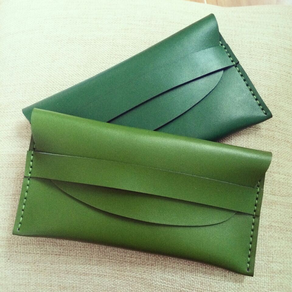 绿色钱包 泛泛定制---牛皮 手工 钱包 大钞位 VINTAGE 绿色 简易 定制_推荐淘宝好看的绿色钱包