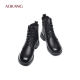 Aokang Women's Shoes Autumn and Winter Warm Women's Boots Thick Soled British Style Martin Boots Genuine Leather and Velvet Thickened Short Boots L Aokang Women's Shoes Autumn and Winter Warm Women's Boots Thick Soled British Style Martin Boots Genuine Leather and Velvet Thickened Short Boots L
