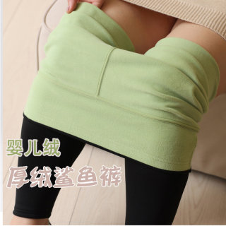 High-waisted velvet autumn and winter nine-point trousers and high-elastic shark pants 
High-waisted velvet autumn and winter nine-point trousers and high-elastic shark pants