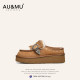 AUMU's new fashionable thick-soled Mary Jane Love plus fleece cotton shoes 2025 winter lazy one-foot warm wool mops AUMU's new fashionable thick-soled Mary Jane Love plus fleece cotton shoes 2025 winter lazy one-foot warm wool mops
