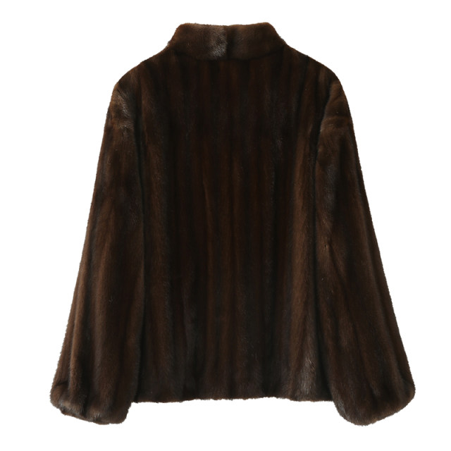 2025 new style imported native mink from North America with full drawstring short V-neck mink coat young style fur lantern sleeves 2025 new style imported native mink from North America with full drawstring short V-neck mink coat young style fur lantern sleeves