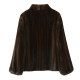 2025 new style imported native mink from North America with full drawstring short V-neck mink coat young style fur lantern sleeves 2025 new style imported native mink from North America with full drawstring short V-neck mink coat young style fur lantern sleeves