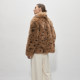 DukeCat/imported fox fur coat for women, temperament leopard print horn buckle warm fur coat DukeCat/imported fox fur coat for women, temperament leopard print horn buckle warm fur coat
