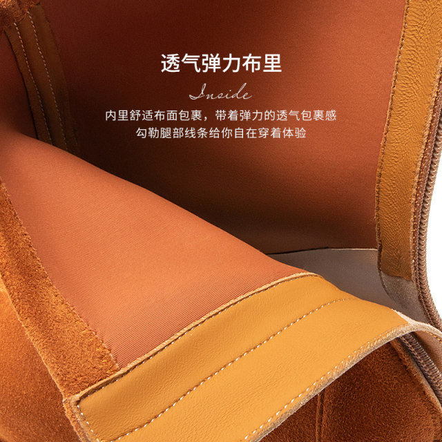 Pierre Cardin women's shoes, silky suede square toe thick heel women's boots, genuine leather shoes, back zipper Pierre Cardin women's shoes, silky suede square toe thick heel women's boots, genuine leather shoes, back zipper