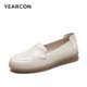 Yierkang women's shoes 2025 new genuine leather mother shoes soft sole middle-aged and elderly leather shoes comfortable beans shoes nurse single shoes Yierkang women's shoes 2025 new genuine leather mother shoes soft sole middle-aged and elderly leather shoes comfortable beans shoes nurse single shoes