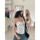 MosesQueen White Polka Dot Two-Piece Set of Hot Girls Slim Strap Vest Summer New Headscarf MosesQueen White Polka Dot Two-Piece Set of Hot Girls Slim Strap Vest Summer New Headscarf