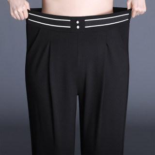 Harun pants big size, high waist elastic dangling trousers nine points
 Harun pants big size, high waist elastic dangling trousers nine points