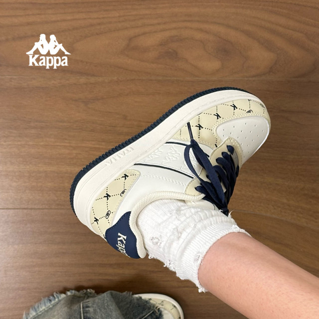 Kappa thick-soled sneakers women's shoes 2025 winter new popular casual plus velvet white shoes versatile sports shoes Kappa thick-soled sneakers women's shoes 2025 winter new popular casual plus velvet white shoes versatile sports shoes