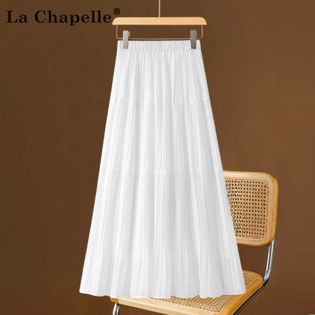 La Chapelle French chiffon a-line skirt for women in summer 2025 new high-waisted slim mid-length pleated skirt La Chapelle French chiffon a-line skirt for women in summer 2025 new high-waisted slim mid-length pleated skirt