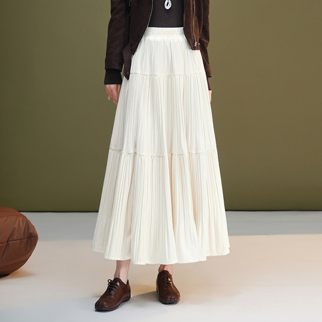 La Chapelle Trendy Velvet Swing Skirt Women's 2025 Autumn and Winter New High Waist Fashion A-Line Skirt Umbrella Skirt La Chapelle Trendy Velvet Swing Skirt Women's 2025 Autumn and Winter New High Waist Fashion A-Line Skirt Umbrella Skirt