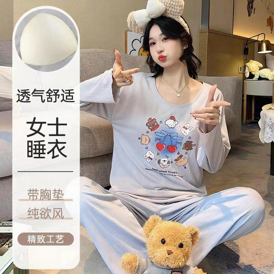 Autumn and winter padded pajamas for men and women 2025 cloud cotton long-sleeved trousers cardigan Korean style home wear set fn4 
Autumn and winter padded pajamas for men and women 2025 cloud cotton long-sleeved trousers cardigan Korean style home wear set fn4