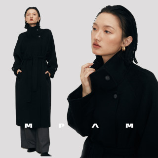 MPAM wool cashmere double-sided wool coat stand collar coat for women 
MPAM wool cashmere double-sided wool coat stand collar coat for women