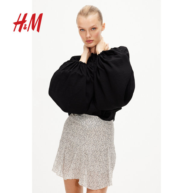 HM women's skirt summer high waist trumpet mini floral cream short skirt 1238416
 HM women's skirt summer high waist trumpet mini floral cream short skirt 1238416