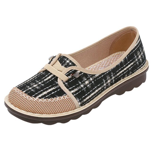 2025 New Breathable Soft Sole Old Beijing Cloth Shoes Women's Single Shoes Striped Flat Non-Slip Linen Casual Shoes Mom's Shoes 2025 New Breathable Soft Sole Old Beijing Cloth Shoes Women's Single Shoes Striped Flat Non-Slip Linen Casual Shoes Mom's Shoes