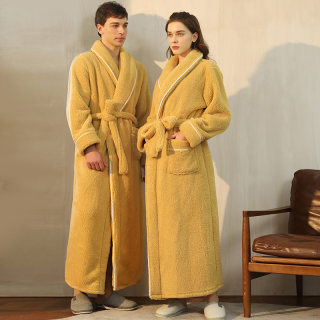 Autumn and winter long thickened plus size flannel nightgown Autumn and winter long thickened plus size flannel nightgown