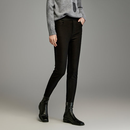 Black Fashionable Slim Pencil Pants Women's MOFAN 2024 Winter New Versatile High Waist Casual Pants Look Slim Black Fashionable Slim Pencil Pants Women's MOFAN 2024 Winter New Versatile High Waist Casual Pants Look Slim