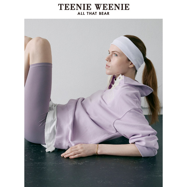TeenieWeenie Bear Lazy Style Polo Standing Collar Sports Simple Fashion Sweater Casual Loose Top Women TeenieWeenie Bear Lazy Style Polo Standing Collar Sports Simple Fashion Sweater Casual Loose Top Women