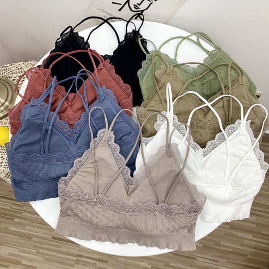 Beauty back cross -camisole female no steel ring bra, summer thin vest gathers gathered sports large size wrapped chest tube top
 Beauty back cross -camisole female no steel ring bra, summer thin vest gathers gathered sports large size wrapped chest tube top