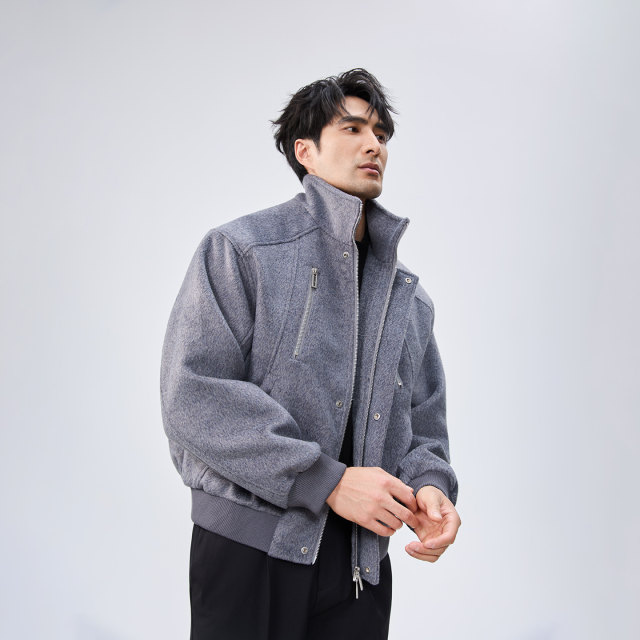 Autumn and winter jackets for men 2025 new high-end handsome short woolen jackets trendy light luxury stand-up collar tops Autumn and winter jackets for men 2025 new high-end handsome short woolen jackets trendy light luxury stand-up collar tops