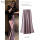 La Chapelle satin acetic silky skirt for women in summer new high-waisted slim hip fishtail A-line long skirt Y La Chapelle satin acetic silky skirt for women in summer new high-waisted slim hip fishtail A-line long skirt Y