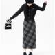 La Chapelle woolen plaid skirt for women autumn and winter 2025 new British style high waist slit mid-length skirt J La Chapelle woolen plaid skirt for women autumn and winter 2025 new British style high waist slit mid-length skirt J