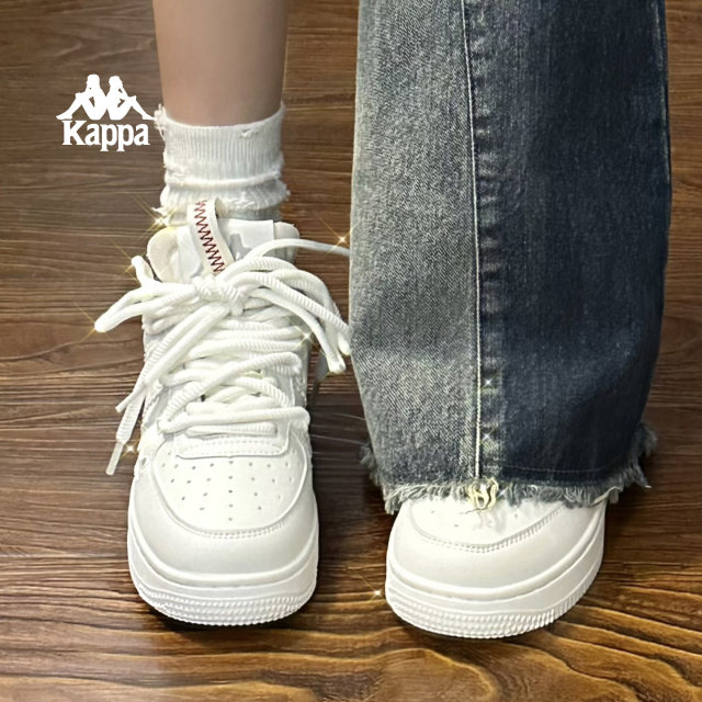 Kappa thick sole shoes for women 2025 autumn new casual original white shoes lightweight soft sole sneakers Kappa thick sole shoes for women 2025 autumn new casual original white shoes lightweight soft sole sneakers