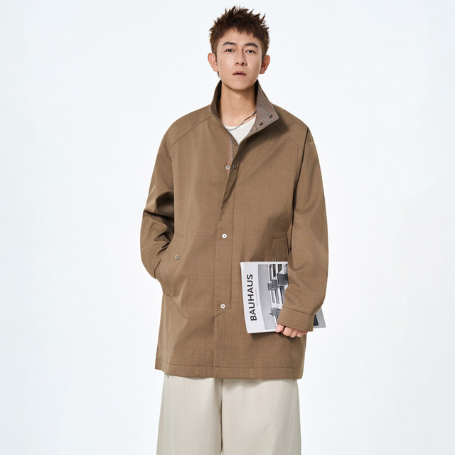 Mid-length windbreaker jacket for men 2025 new spring, autumn and winter men's trendy brand loose casual work jacket top 
Mid-length windbreaker jacket for men 2025 new spring, autumn and winter men's trendy brand loose casual work jacket top