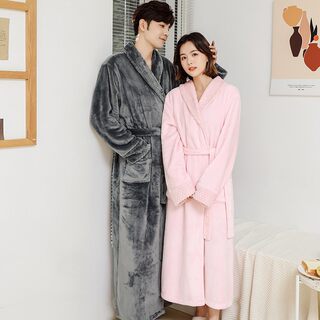 Autumn and winter velvet thickened men's suit nightgown Autumn and winter velvet thickened men's suit nightgown