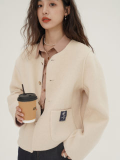 Botanical wool short two-sided woolen jacket 
Botanical wool short two-sided woolen jacket