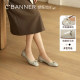 Qianbaidu bow low heel ballet shoes for women 2025 spring and autumn new flat-soled small fragrance style shallow mouth single shoes Qianbaidu bow low heel ballet shoes for women 2025 spring and autumn new flat-soled small fragrance style shallow mouth single shoes