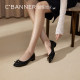 Qianbaidu bow low heel ballet shoes for women 2025 spring and autumn new flat-soled small fragrance style shallow mouth single shoes Qianbaidu bow low heel ballet shoes for women 2025 spring and autumn new flat-soled small fragrance style shallow mouth single shoes