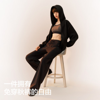 Banana Inner Hot Leather 301+ Women's Thin Fleece Straight-Line Casual Pants Banana Inner Hot Leather 301+ Women's Thin Fleece Straight-Line Casual Pants