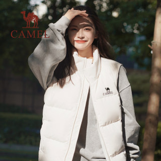 Camel Warm Stand Collar Down Vest for Couples Camel Warm Stand Collar Down Vest for Couples