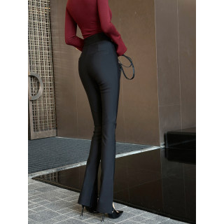 XULU original Roman cloth high waist slim small feet slit pencil pants stretch slim and versatile casual trousers
 XULU original Roman cloth high waist slim small feet slit pencil pants stretch slim and versatile casual trousers