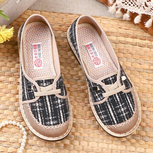 2025 New Breathable Soft Sole Old Beijing Cloth Shoes Women's Single Shoes Striped Flat Non-Slip Linen Casual Shoes Mom's Shoes 2025 New Breathable Soft Sole Old Beijing Cloth Shoes Women's Single Shoes Striped Flat Non-Slip Linen Casual Shoes Mom's Shoes