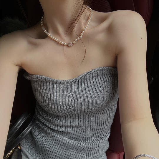 superniniyy Wang Bang outfit wan can scheming single product high elastic encrypted knitted strapless vest base shirt superniniyy Wang Bang outfit wan can scheming single product high elastic encrypted knitted strapless vest base shirt