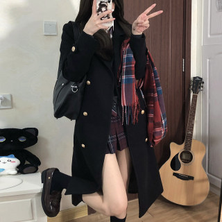 Original Hua Qianzhu Sakino Tak Coat School Feedback JK Uniform Medium-length Black Trench Coat Lapel Wool Coat 
Original Hua Qianzhu Sakino Tak Coat School Feedback JK Uniform Medium-length Black Trench Coat Lapel Wool Coat