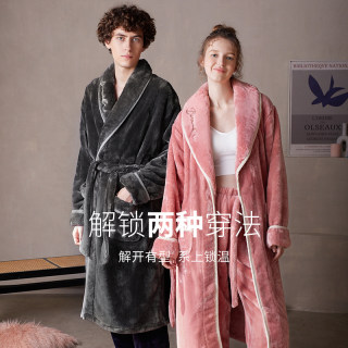 Autumn and winter couple's nightgown Fenton flannel Autumn and winter couple's nightgown Fenton flannel