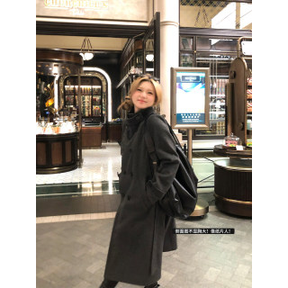 IAK's long dual row of hair woolen coat
 IAK's long dual row of hair woolen coat