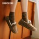Skechers milk shoes winter women's shoes soft-soled bean shoes plus velvet warm furry shoes loafers flat shoes Skechers milk shoes winter women's shoes soft-soled bean shoes plus velvet warm furry shoes loafers flat shoes