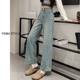 Extended plush wide-leg jeans for women 175 tall, high waist large size stretch slimming floor pants for women winter pants Extended plush wide-leg jeans for women 175 tall, high waist large size stretch slimming floor pants for women winter pants