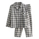 Japanese unprinted style pajamas for men and women in spring, autumn and winter pure cotton brushed velvet long-sleeved couple home wear set Japanese unprinted style pajamas for men and women in spring, autumn and winter pure cotton brushed velvet long-sleeved couple home wear set