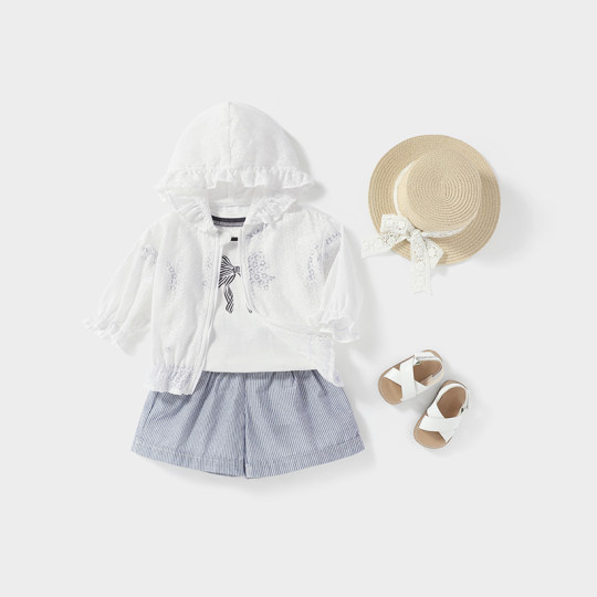Baby sunscreen thin one-year-old children's air conditioning cardigan baby skin clothes summer girls jacket summer Baby sunscreen thin one-year-old children's air conditioning cardigan baby skin clothes summer girls jacket summer