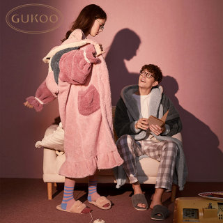 Couple coral velvet outer nightgown men's home wear Couple coral velvet outer nightgown men's home wear